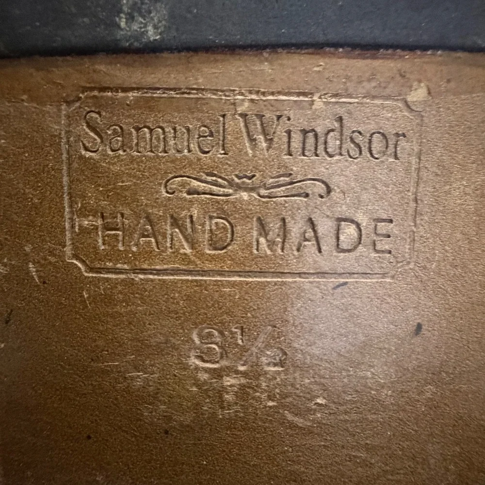 Samuel Windsor Mens Black Leather Handmade Chukka Boots Size 8.5 Dress Shoes